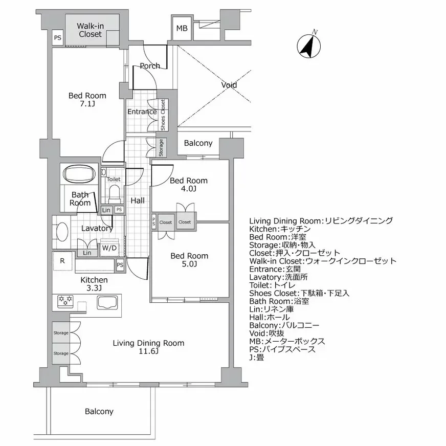 ブランズ牛込神楽坂 間取り図例