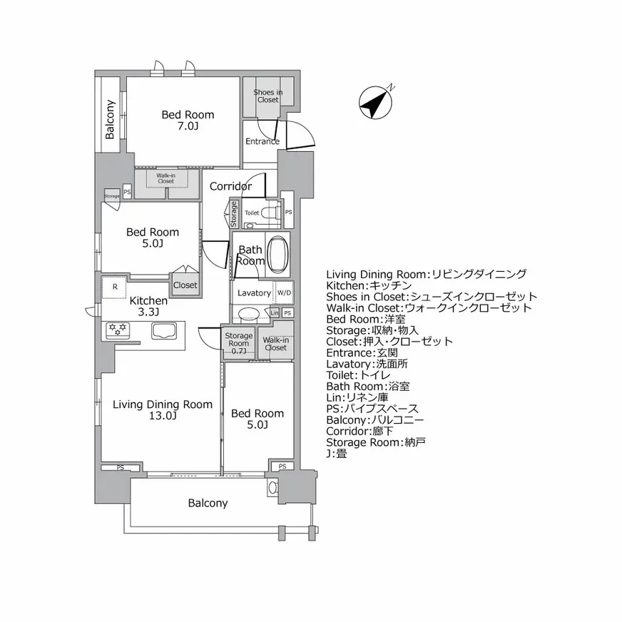 シティハウス広尾南 間取り図例