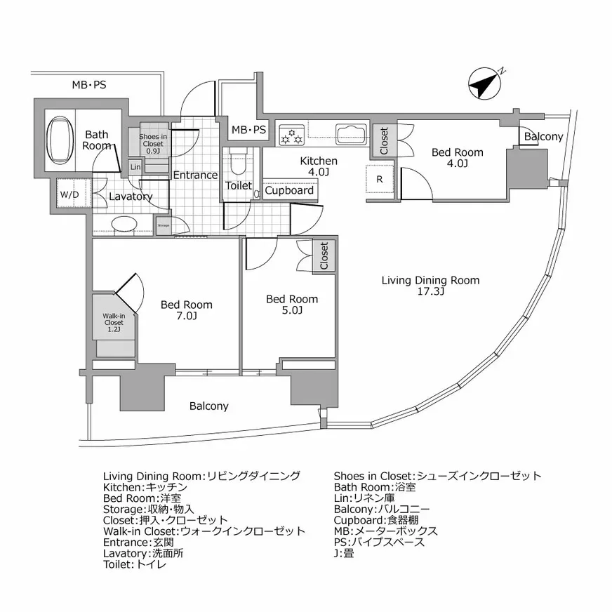 パークコート赤坂檜町ザ　タワー　間取り図例