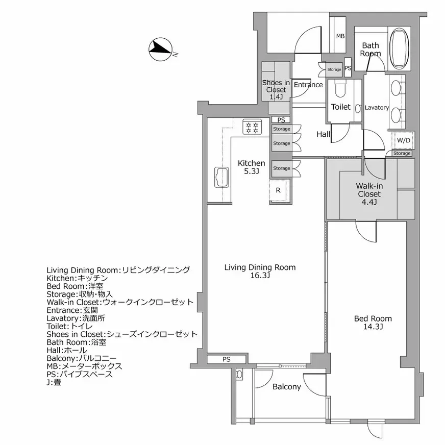 ブリスベージュ神宮前 間取り図例