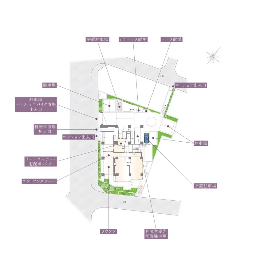 プラウド恵比寿南 敷地配置図