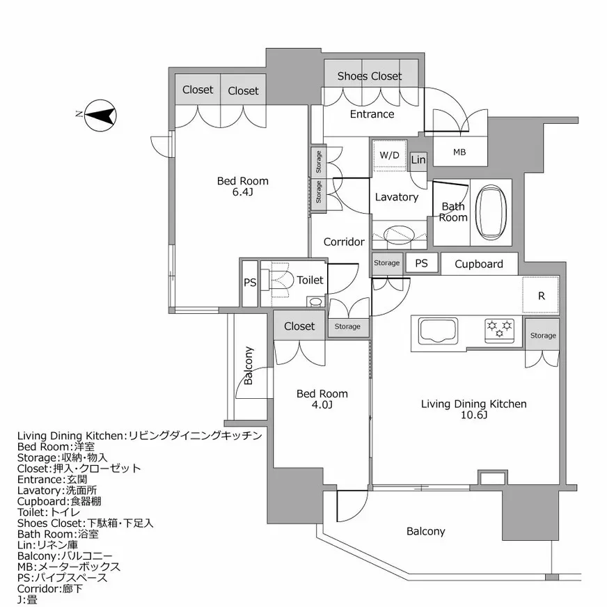 プレミスト新宿山吹 間取り図例