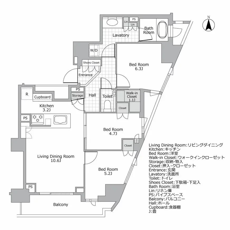 パークコート広尾ヒルトップレジデンス 間取り図例