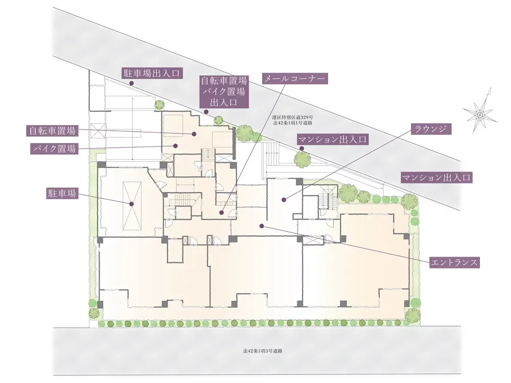 ブリリア高輪ザ・コート 敷地配置図