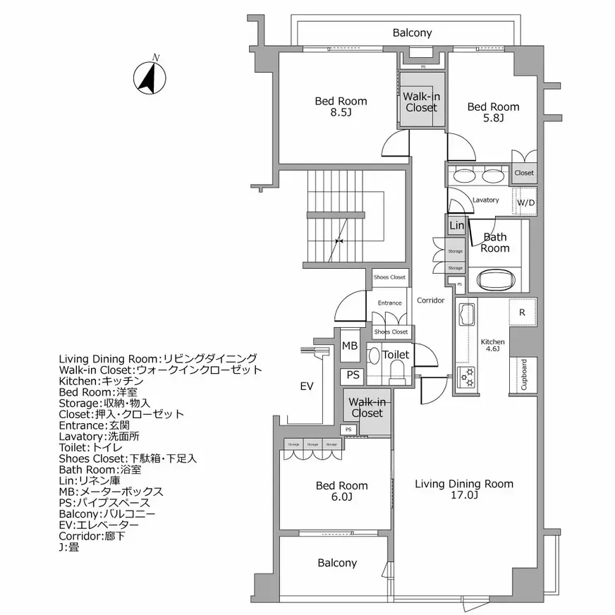 ブリリア高輪ザ・コート 間取り図例