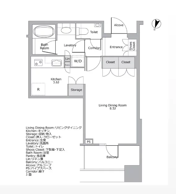 テラス渋谷美竹 間取り図例