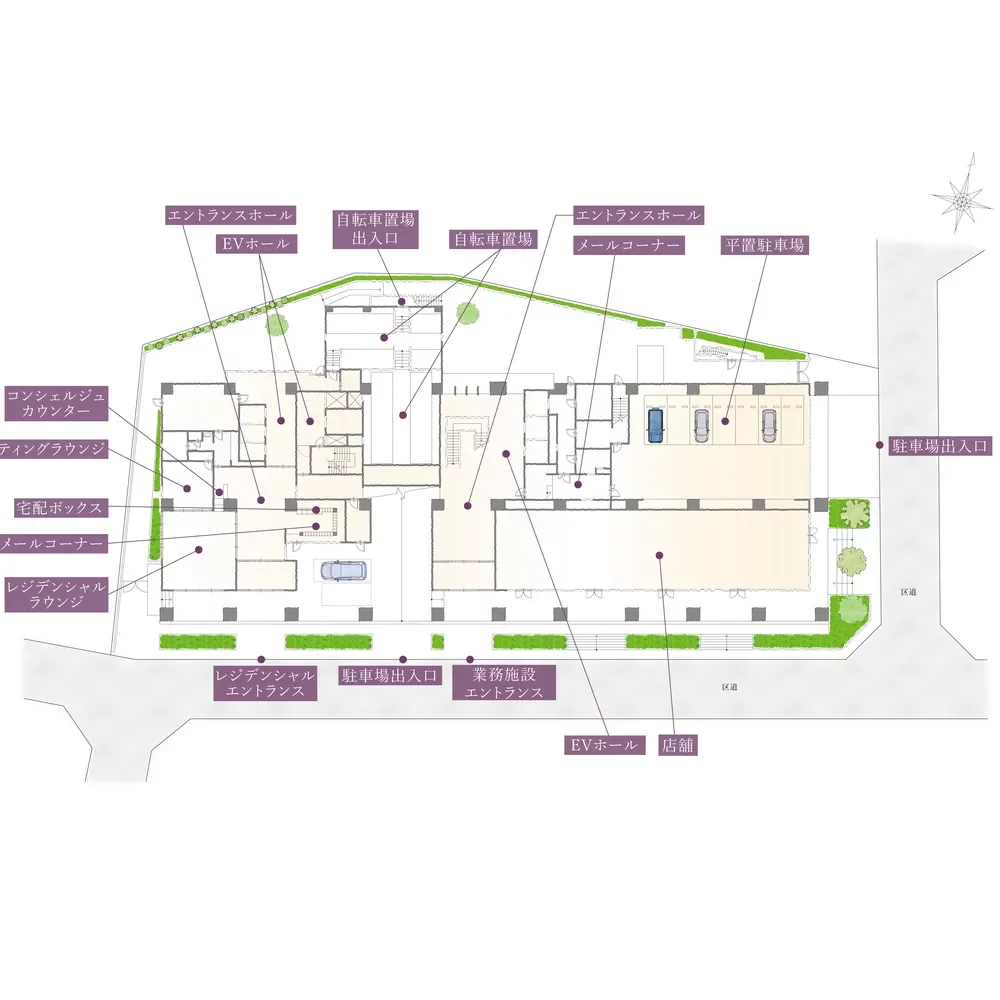 テラス渋谷美竹 敷地配置図