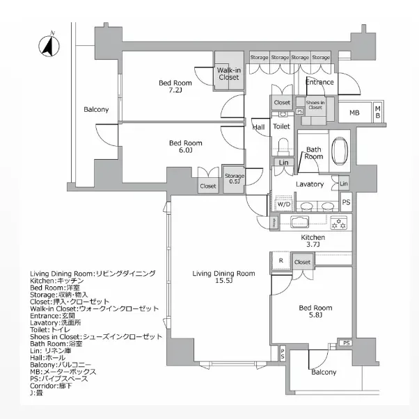 ブランズ渋谷常盤松 間取り図例