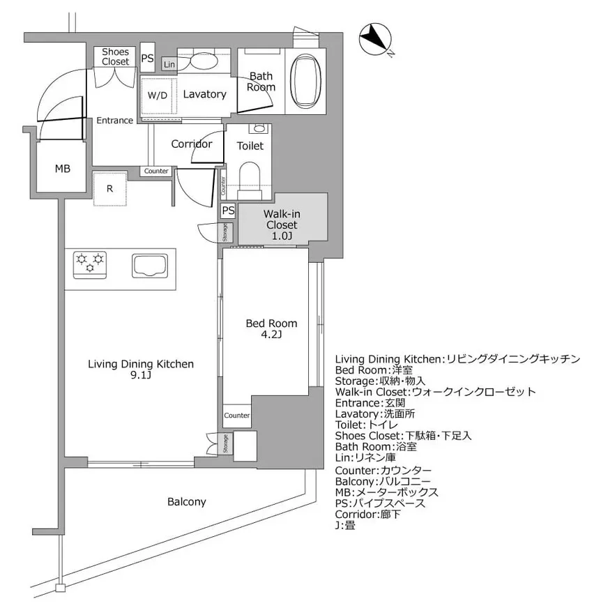 パークリュクス白金高輪 間取り図例
