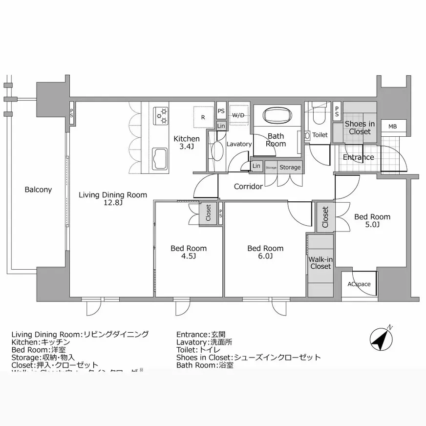 アトラス千代田御茶ノ水 間取り図例