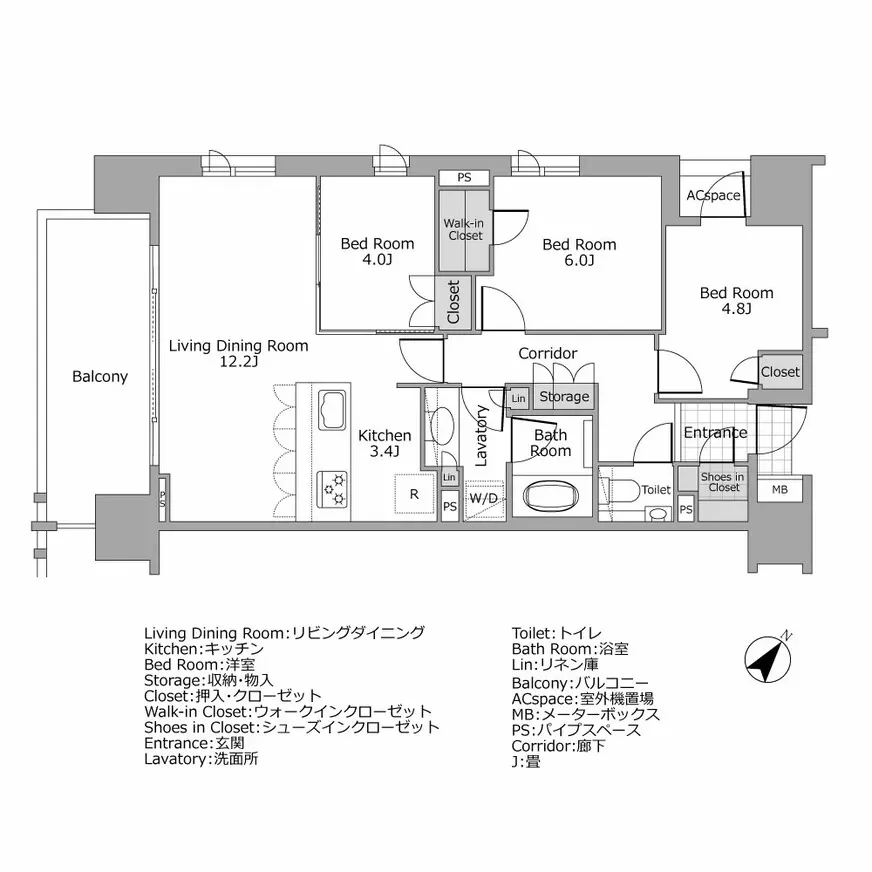 アトラス千代田御茶ノ水 間取り図例