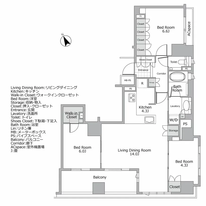 アトラス代々木上原 間取り図例