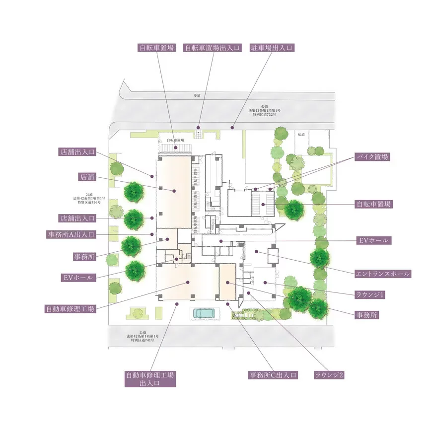 アルファグランデ千桜タワー 敷地配置図