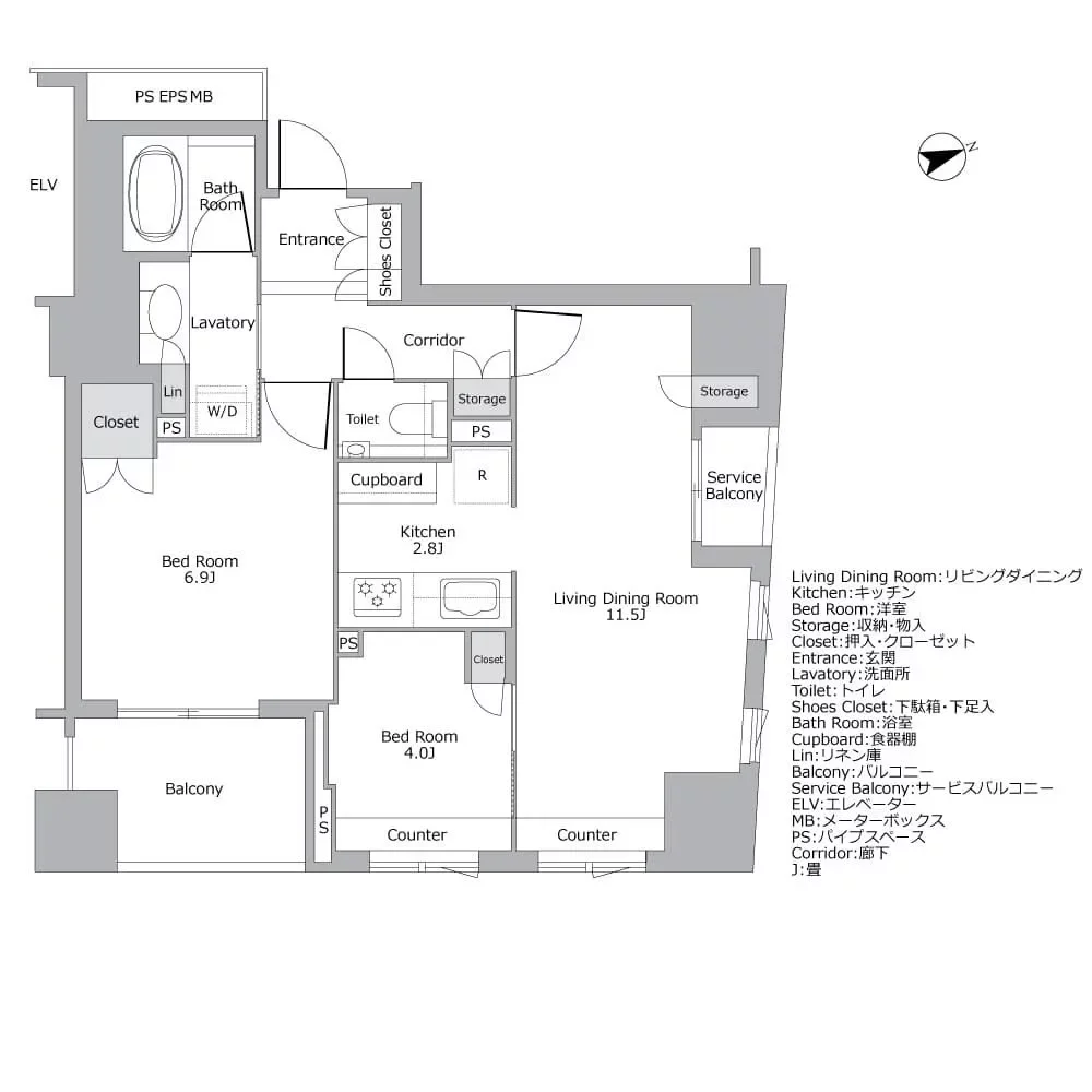 ブランズ明石町 間取り図例