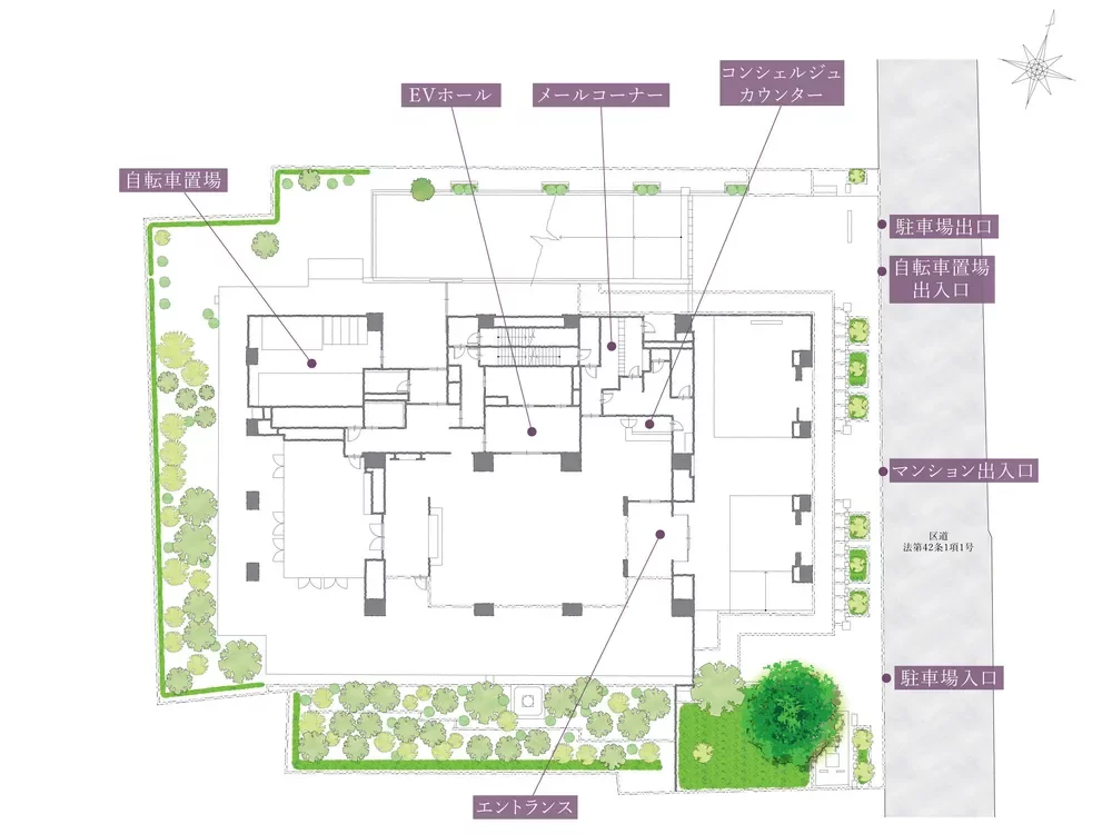 ブランズ ザ・ハウス一番町 敷地配置図