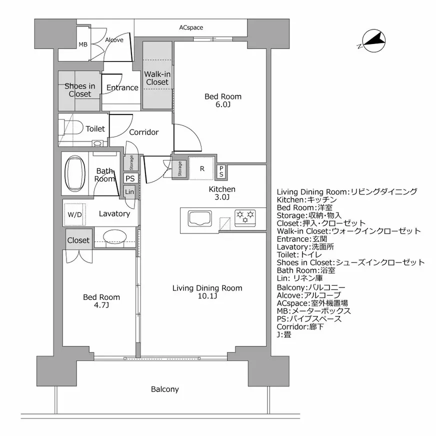 ジオ四谷荒木町 間取り図例