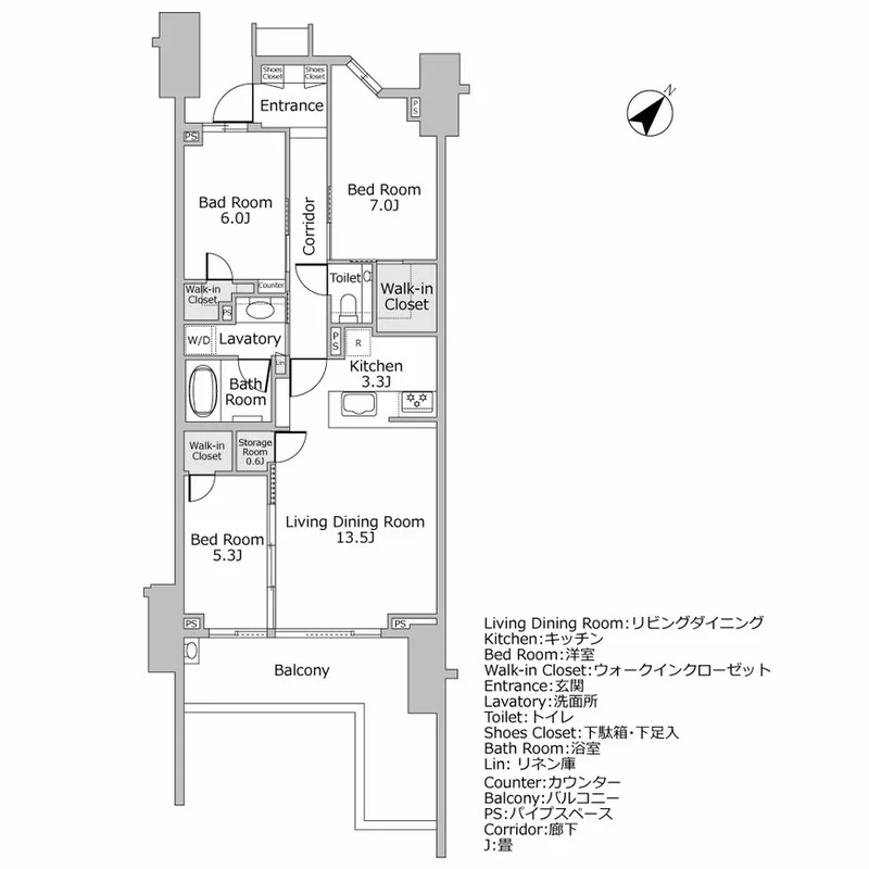 ガーデンヒルズ四ツ谷　迎賓の森 間取り図例