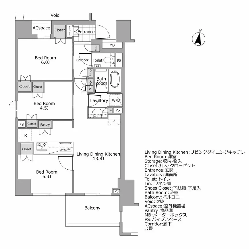アトラス市ヶ谷 間取り図例