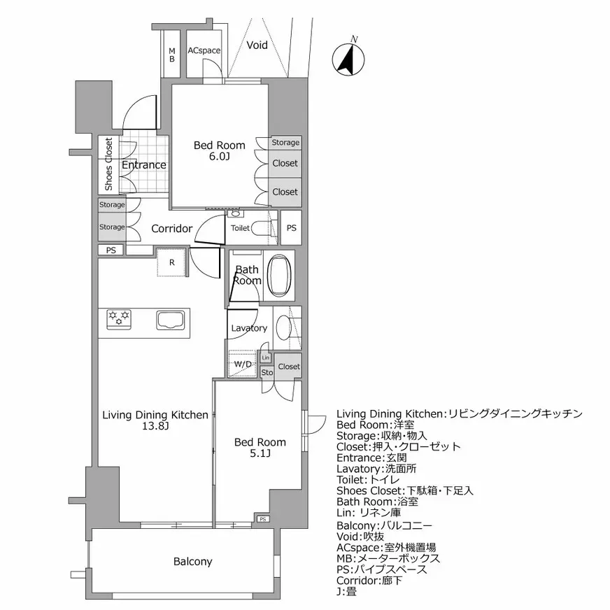 アトラス市ヶ谷 間取り図例