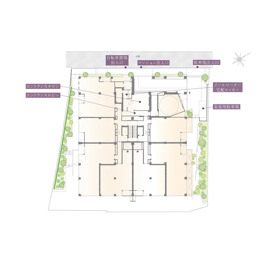 プラウド六本木 敷地配置図