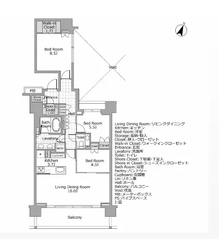 パークコート一番町 間取り図例