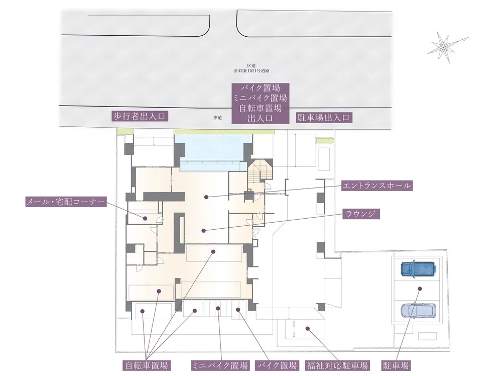 ジオ四谷三栄町 敷地配置図