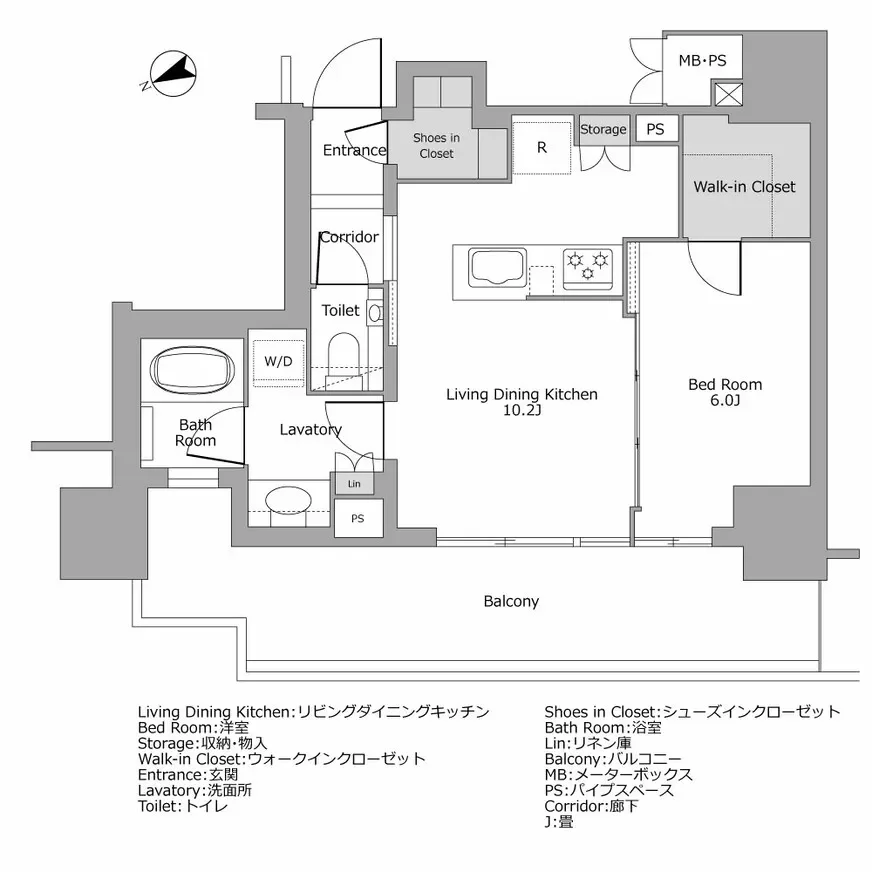 ジオ四谷三栄町 間取り図例
