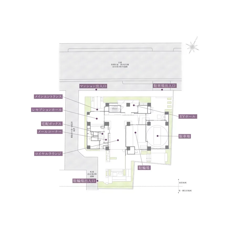 プレミスト六番町 敷地配置図