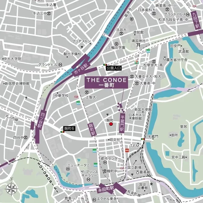 THE CONOE一番町 周辺マッフ