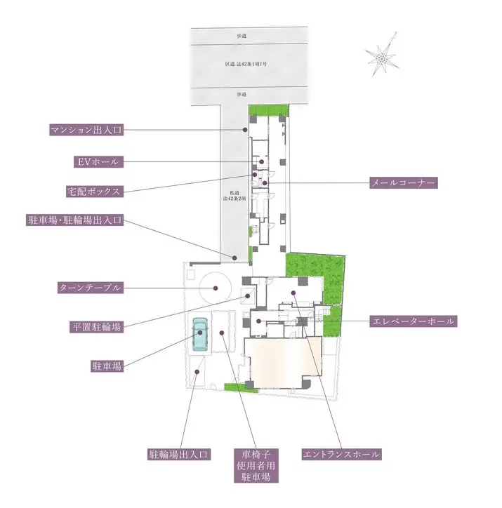 THE CONOE一番町 敷地配置図
