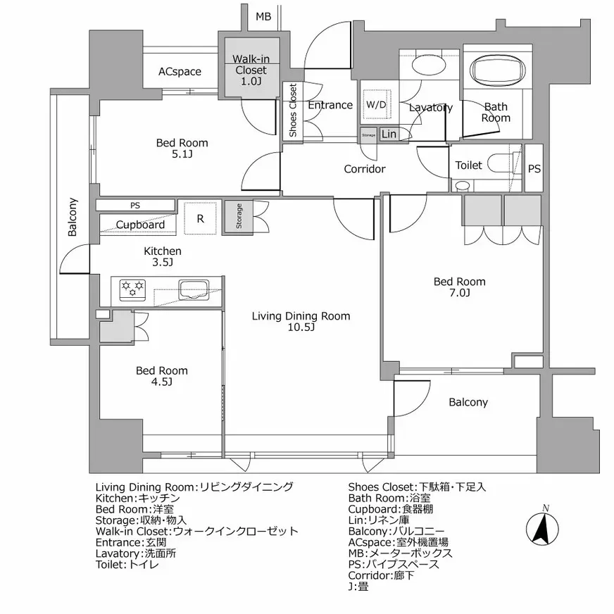 ザ・パークハウス三番町テラス 間取り図例