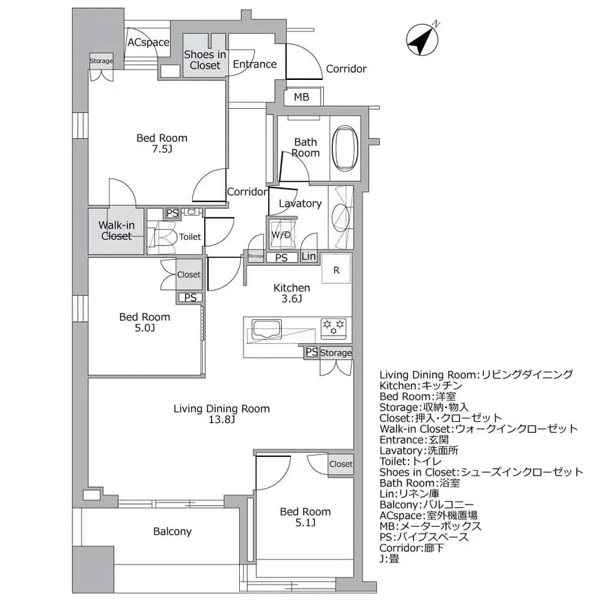 プライムスタイル東日本橋 間取り図例