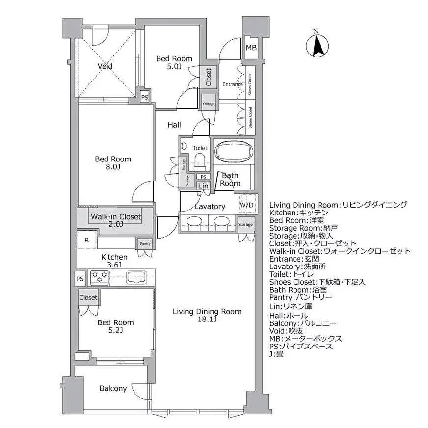 パークホームズ文京小日向ザレジデンス 間取り例