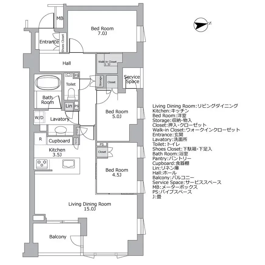パークホームズ文京小日向ザレジデンス 間取り例