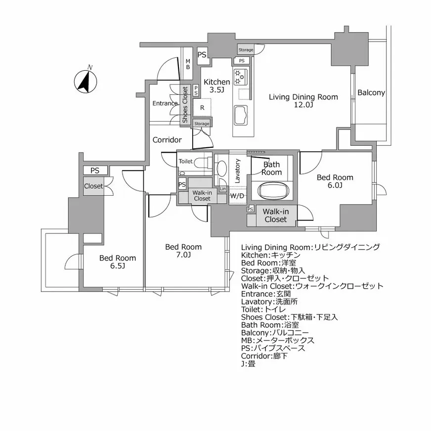 プラウド神楽坂マークス　間取り図例