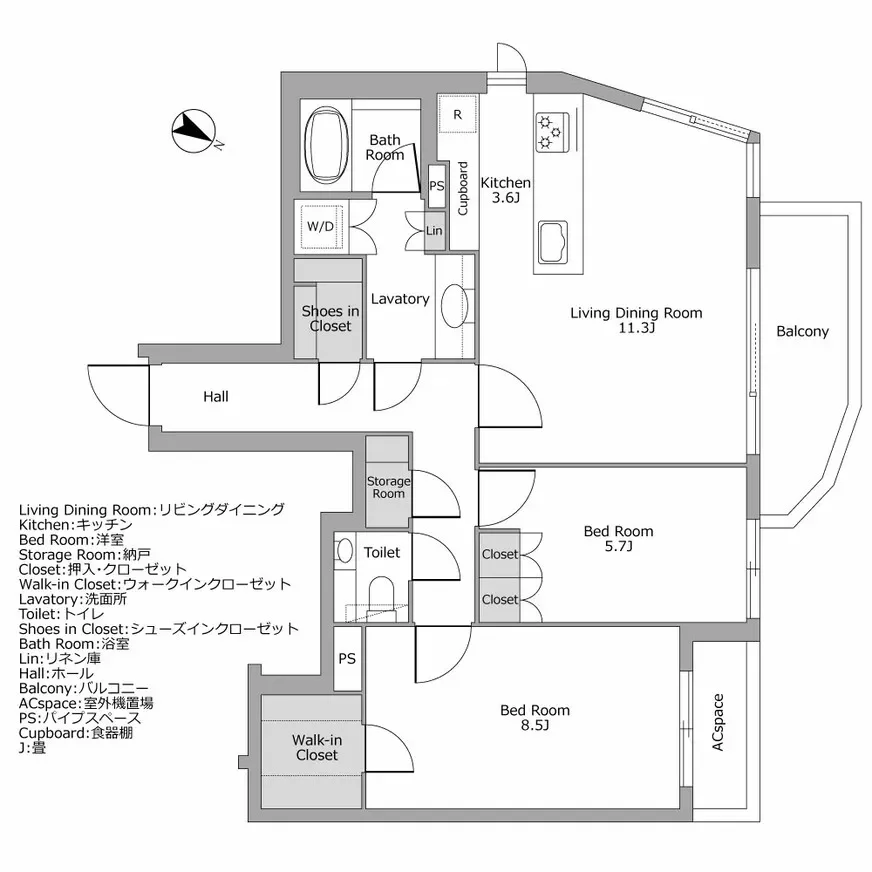 ロイヤルシーズン赤坂 間取り図例