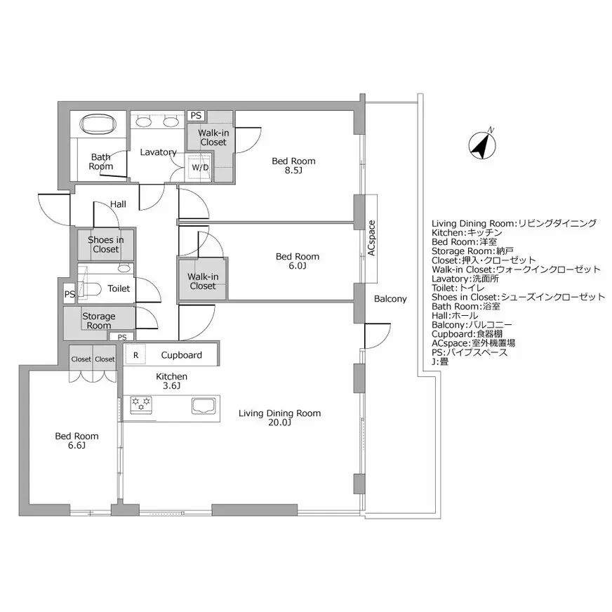 ロイヤルシーズン赤坂 間取り図例