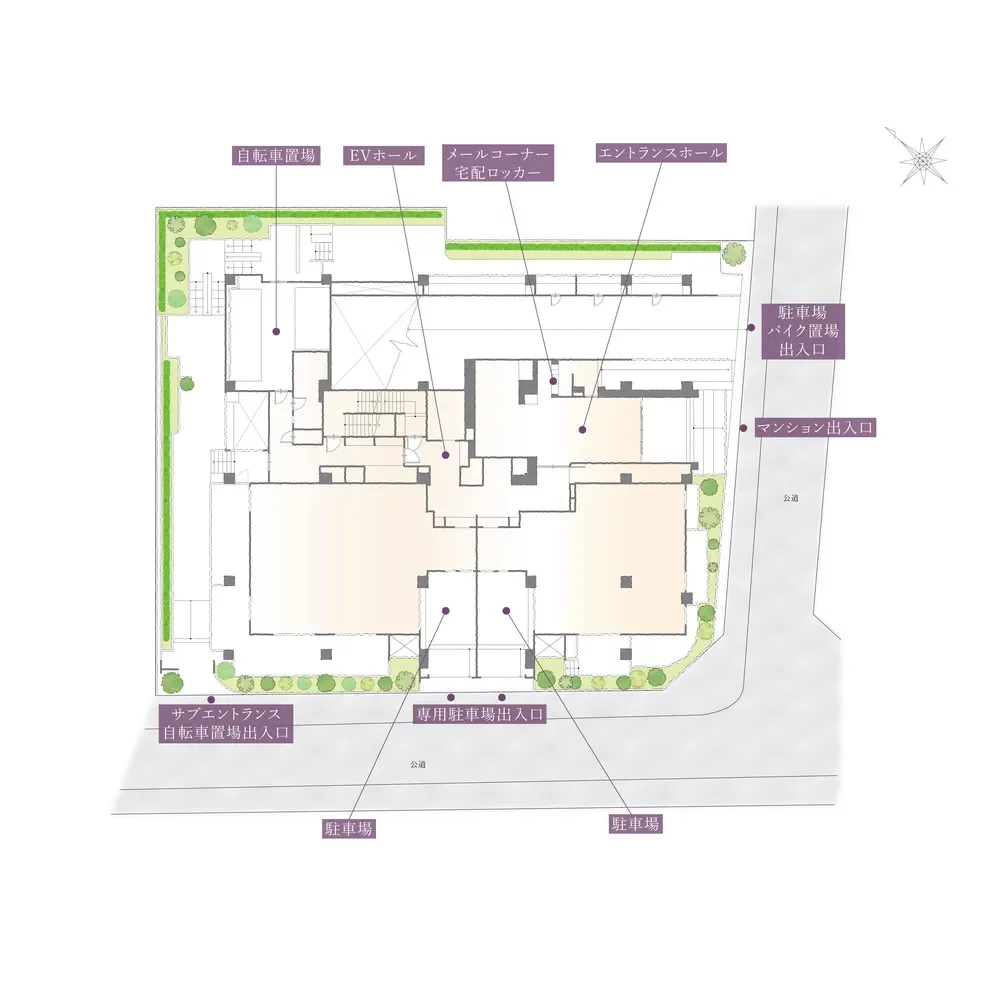 プラウド代官山猿楽町 敷地配置図