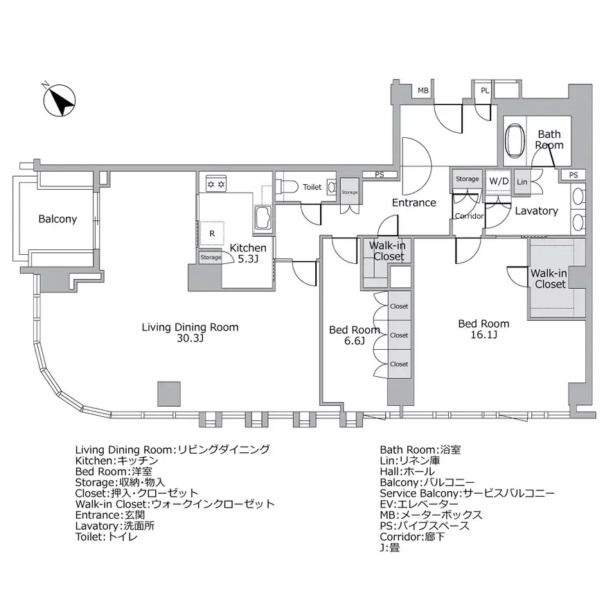 プラウド代官山猿楽町 間取り図例