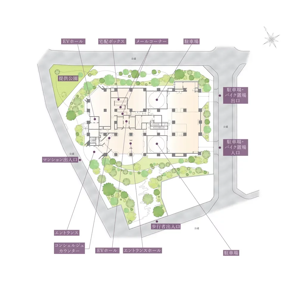 グランドヒルズ恵比寿 敷地配置図