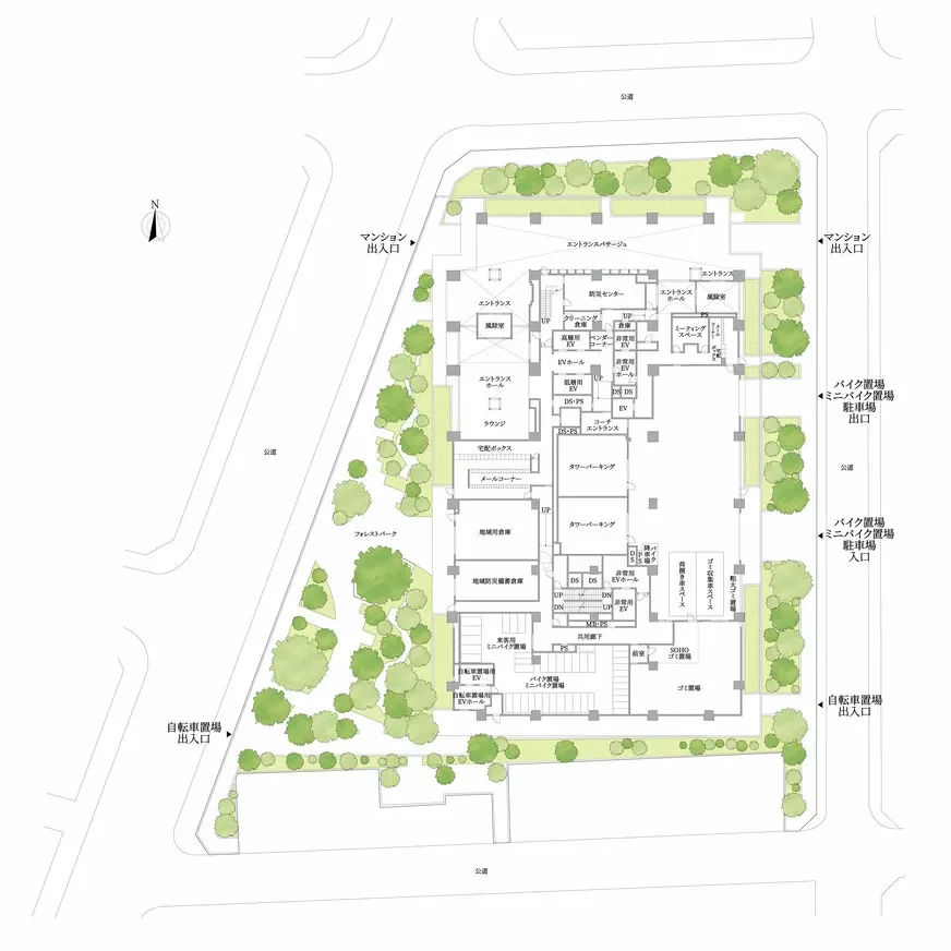 シティタワー銀座東 敷地配置図
