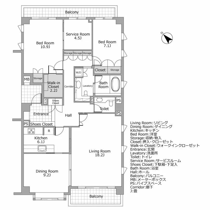 エル・コモド元麻布 間取り図例