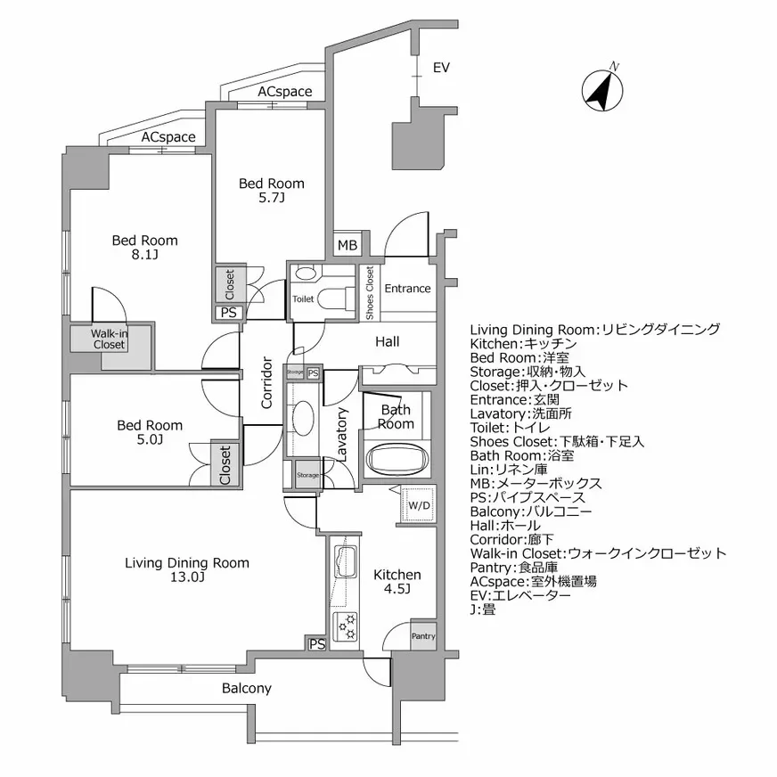 ファミールグラン白金ヴェル デ フォーレ 間取り図例