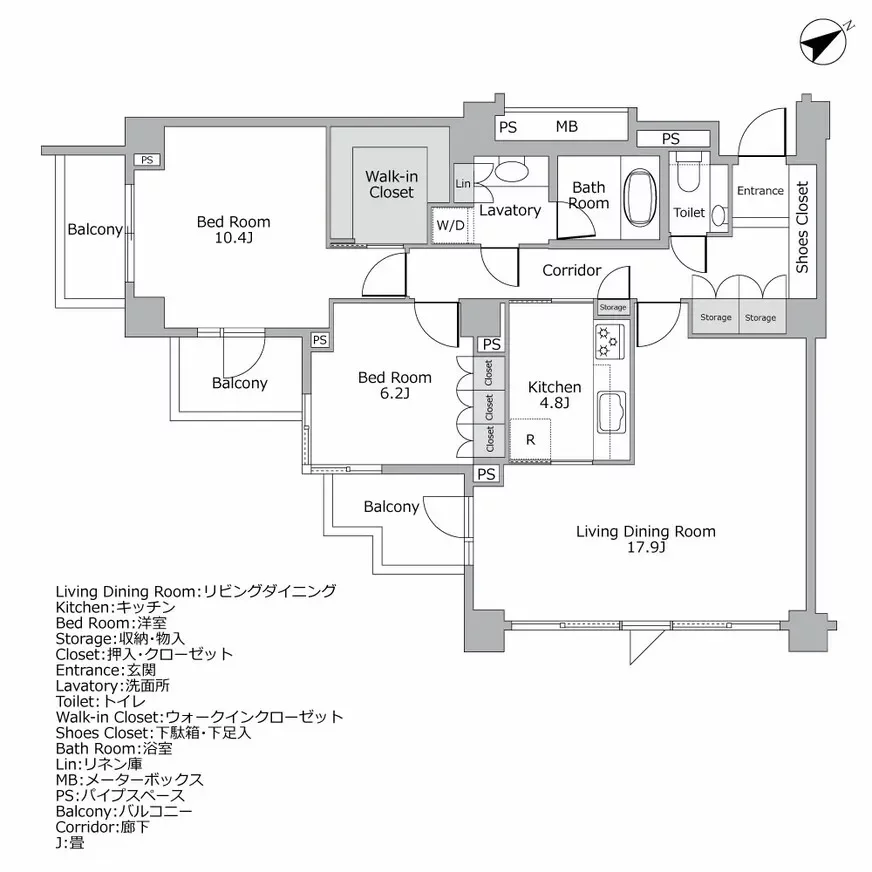 グランスイート白金マークス　間取り図例