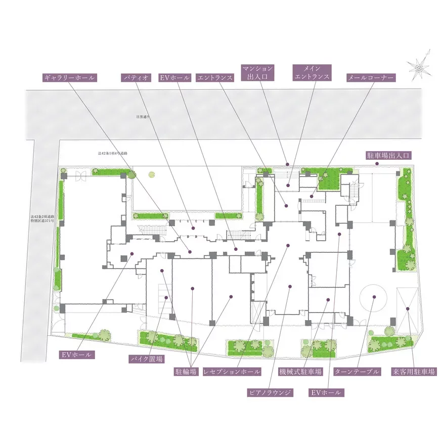 クラッシィ白金台シティハウス　敷地配置図