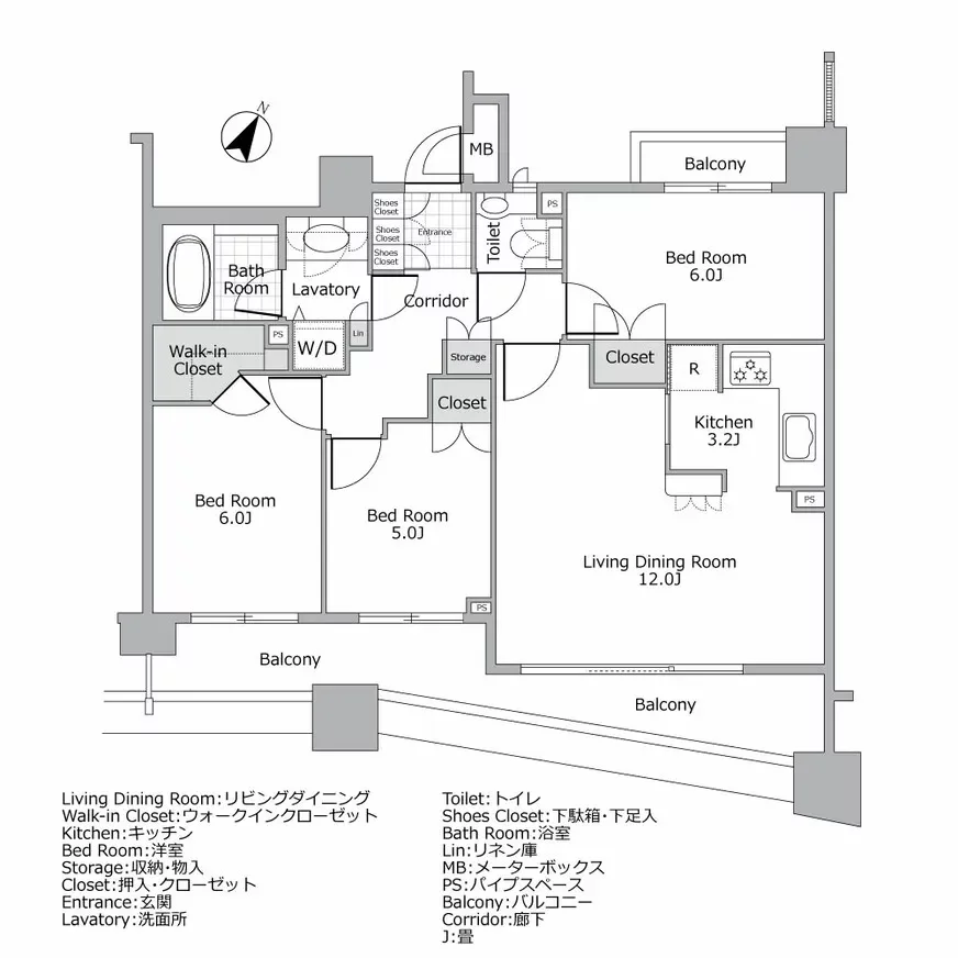 クラッシィ白金台シティハウス　間取り図例