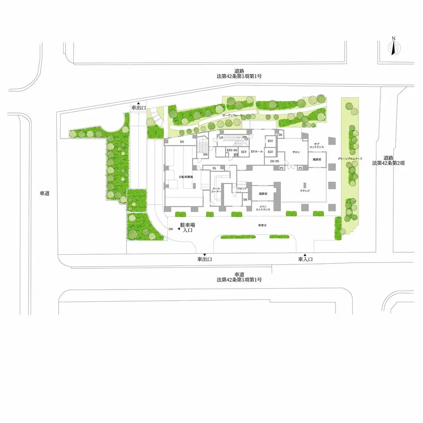 パークハウス芝タワー 敷地配置図