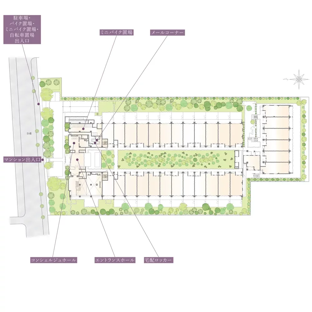 プラウド駒場 敷地配置図