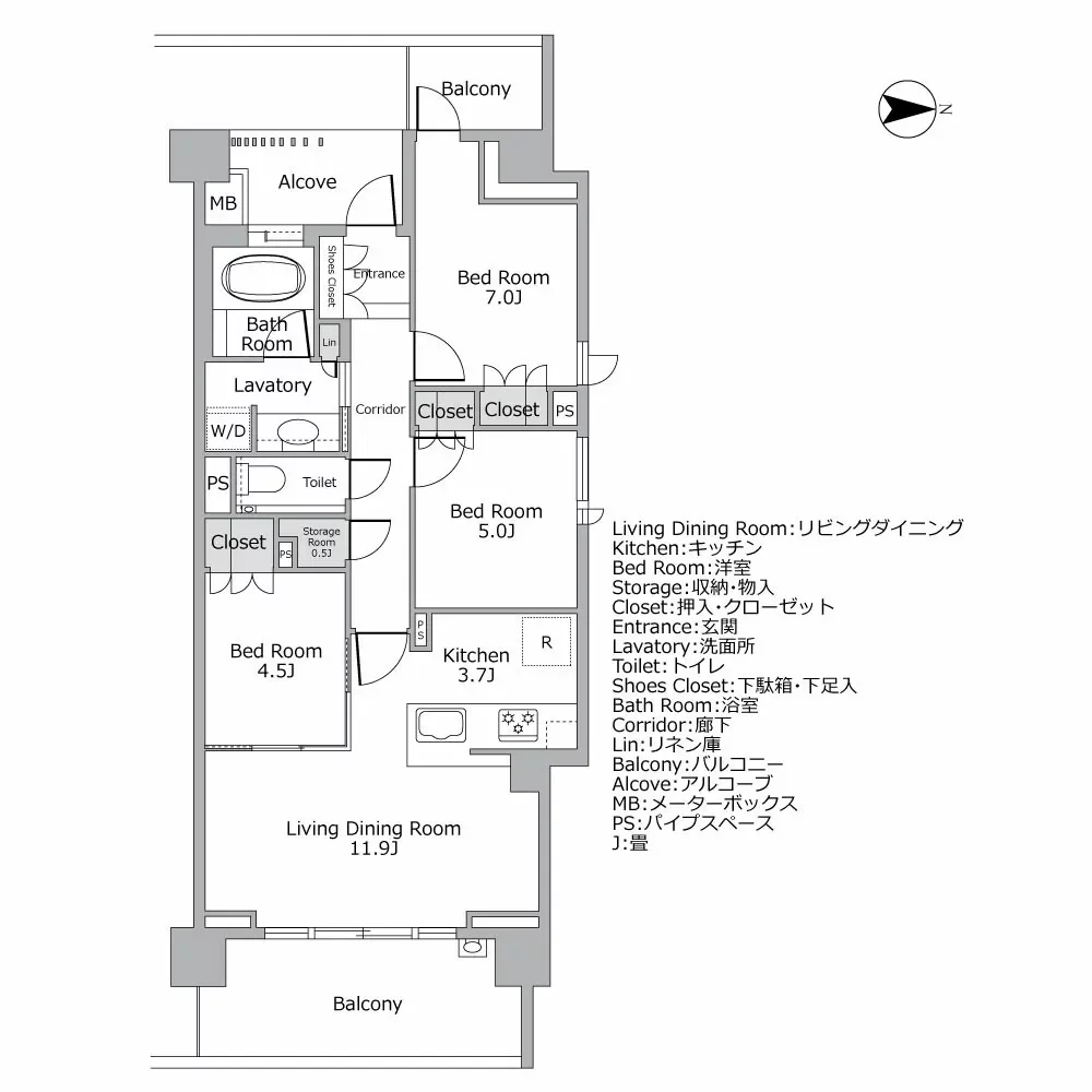 プラウド駒場 間取り図例
