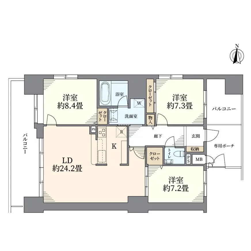 エグゼタワー道修町 間取り図例